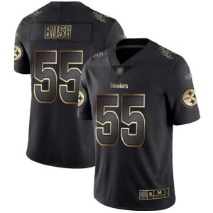 Nike Steelers #55 Devin Bush Black Gold Men's Stitched NFL Vapor Untouchable Limited Jersey - Custom Name