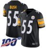 Nike Steelers #55 Devin Bush Black Team Color Men's Stitched NFL 100th Season Vapor Limited Jersey - Custom Name
