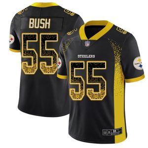 Nike Steelers #55 Devin Bush Black Team Color Men's Stitched NFL Limited Rush Drift Fashion Jersey - Custom Name