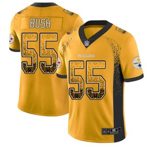 Nike Steelers #55 Devin Bush Gold Men's Stitched NFL Limited Rush Drift Fashion Jersey - Custom Name