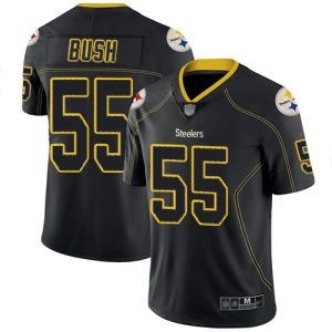 Nike Steelers #55 Devin Bush Lights Out Black Men's Stitched NFL Limited Rush Jersey - Custom Name