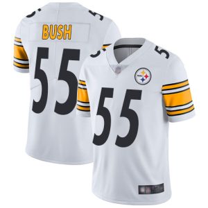 Nike Steelers #55 Devin Bush White Men's Stitched NFL Vapor Untouchable Limited Jersey - Custom Name