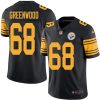 Nike Steelers #68 L.C. Greenwood Black Men's Stitched NFL Limited Rush Jersey - Custom Name
