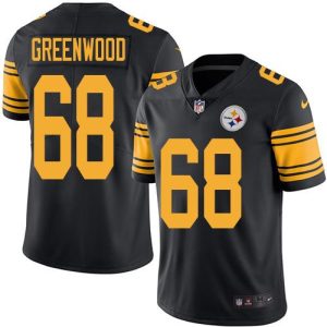 Nike Steelers #68 L.C. Greenwood Black Men's Stitched NFL Limited Rush Jersey - Custom Name