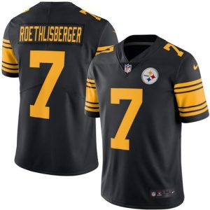 Nike Steelers #7 Ben Roethlisberger Black Men's Stitched NFL Limited Rush Jersey - Custom Name