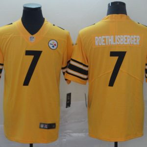 Nike Steelers #7 Ben Roethlisberger Gold Men's Stitched NFL Limited Inverted Legend Jersey - Custom Name