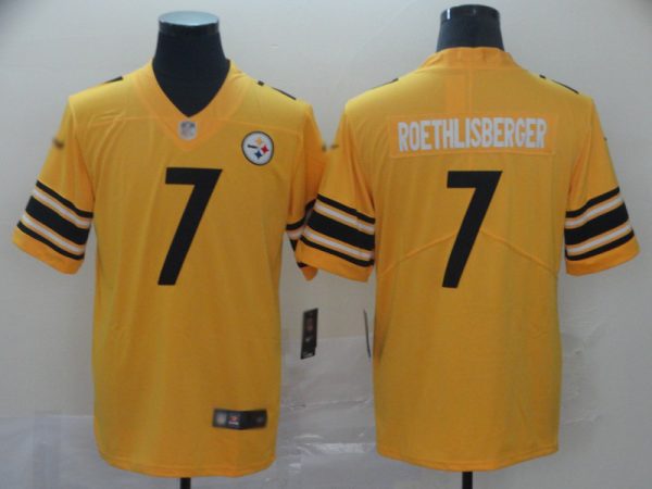 Nike Steelers #7 Ben Roethlisberger Gold Men's Stitched NFL Limited Inverted Legend Jersey - Custom Name