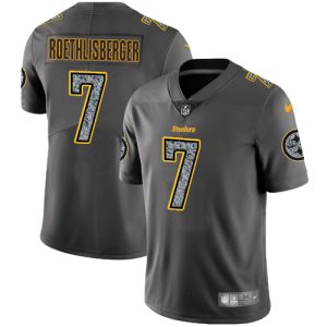Nike Steelers #7 Ben Roethlisberger Gray Static Men's Stitched NFL Vapor Untouchable Limited Jersey - Custom Name