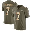 Nike Steelers #7 Ben Roethlisberger Olive Gold Men's Stitched NFL Limited 2017 Salute To Service Jersey - Custom Name