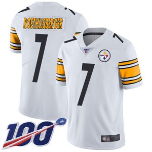Nike Steelers #7 Ben Roethlisberger White Men's Stitched NFL 100th Season Vapor Limited Jersey - Custom Name