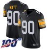 Nike Steelers #90 T. J. Watt Black Alternate Men's Stitched NFL 100th Season Vapor Limited Jersey - Custom Name