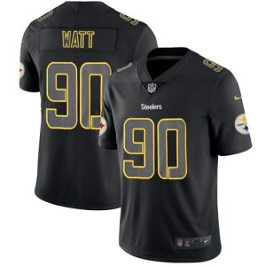 Nike Steelers #90 T. J. Watt Black Men's Stitched NFL Limited Rush Impact Jersey - Custom Name