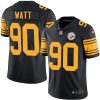 Nike Steelers #90 T. J. Watt Black Men's Stitched NFL Limited Rush Jersey - Custom Name