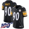 Nike Steelers #90 T. J. Watt Black Team Color Men's Stitched NFL 100th Season Vapor Limited Jersey - Custom Name