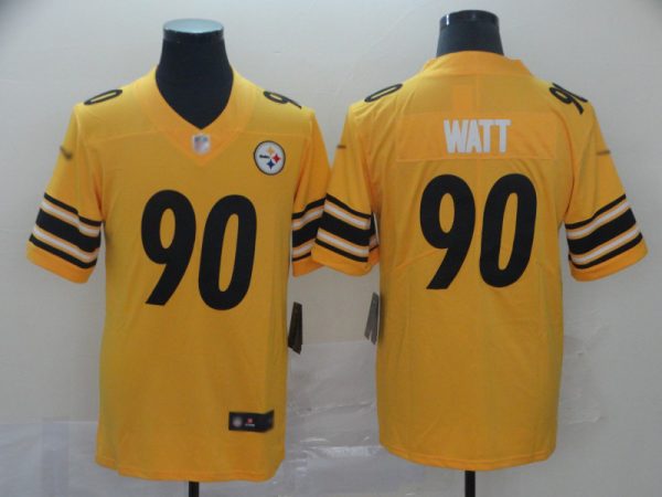 Nike Steelers #90 T. J. Watt Gold Men's Stitched NFL Limited Inverted Legend Jersey - Custom Name