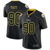 Nike Steelers #90 T. J. Watt Lights Out Black Men's Stitched NFL Limited Rush Jersey - Custom Name