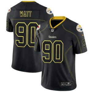 Nike Steelers #90 T. J. Watt Lights Out Black Men's Stitched NFL Limited Rush Jersey - Custom Name