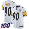 Nike Steelers #90 T. J. Watt White Men's Stitched NFL 100th Season Vapor Limited Jersey - Custom Name