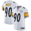 Nike Steelers #90 T. J. Watt White Men's Stitched NFL Vapor Untouchable Limited Jersey - Custom Name
