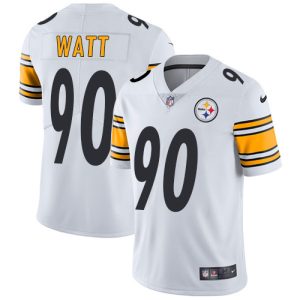 Nike Steelers #90 T. J. Watt White Men's Stitched NFL Vapor Untouchable Limited Jersey - Custom Name