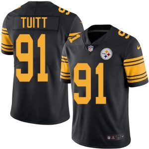 Nike Steelers #91 Stephon Tuitt Black Men's Stitched NFL Limited Rush Jersey - Custom Name