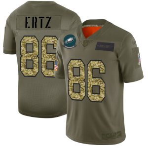 Philadelphia Eagles #86 Zach Ertz Men's Nike 2019 Olive Camo Salute To Service Limited NFL Jersey - Custom Name