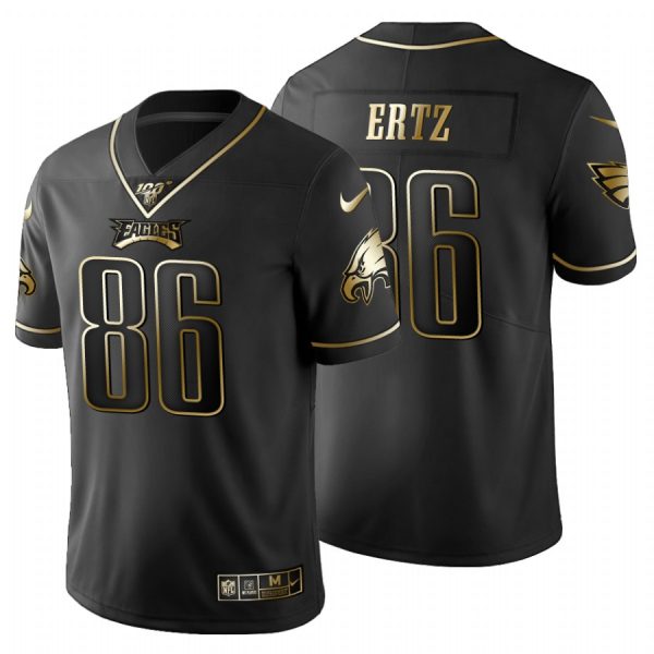 Philadelphia Eagles #86 Zach Ertz Men's Nike Black Golden Limited NFL 100 Jersey - Custom Name