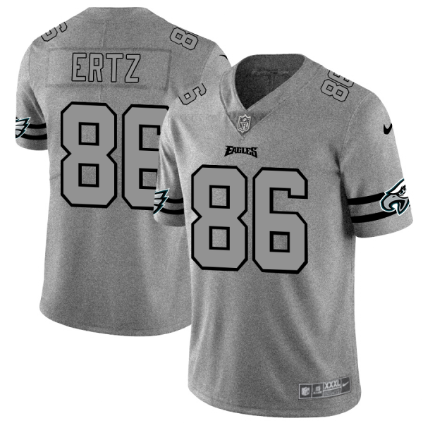 Philadelphia Eagles #86 Zach Ertz Men's Nike Gray Gridiron II Vapor Untouchable Limited NFL Jersey - Custom Name