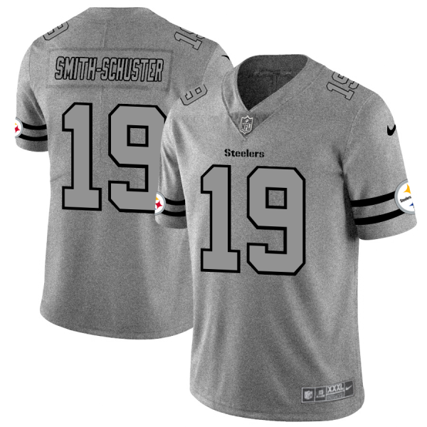 Pittsburgh Steelers #19 JuJu Smith-Schuster Men's Nike Gray Gridiron II Vapor Untouchable Limited NFL Jersey - Custom Name