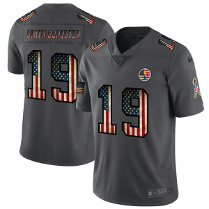 Pittsburgh Steelers #19 JuJu Smith-Schuster Nike 2018 Salute to Service Retro USA Flag Limited NFL Jersey - Custom Name