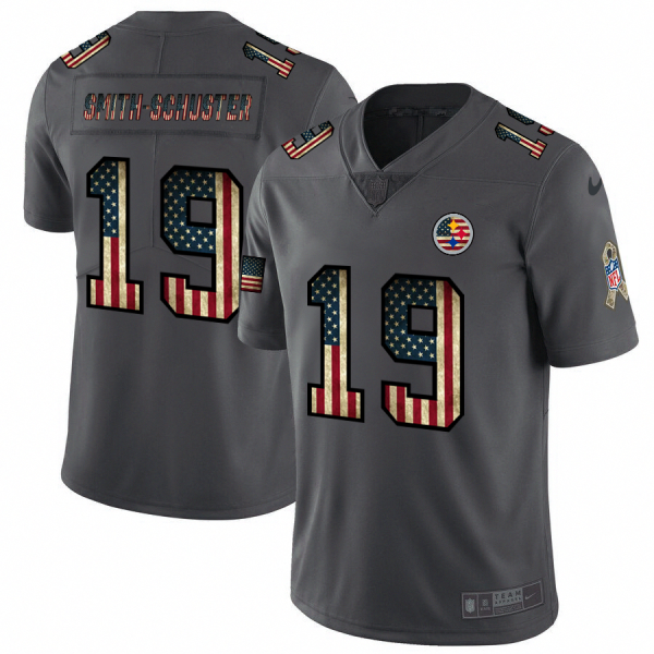 Pittsburgh Steelers #19 JuJu Smith-Schuster Nike 2018 Salute to Service Retro USA Flag Limited NFL Jersey - Custom Name
