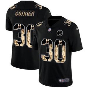 Pittsburgh Steelers #30 James Conner Carbon Black Vapor Statue Of Liberty Limited NFL Jersey - Custom Name
