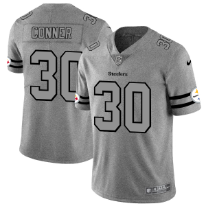 Pittsburgh Steelers #30 James Conner Men's Nike Gray Gridiron II Vapor Untouchable Limited NFL Jersey - Custom Name