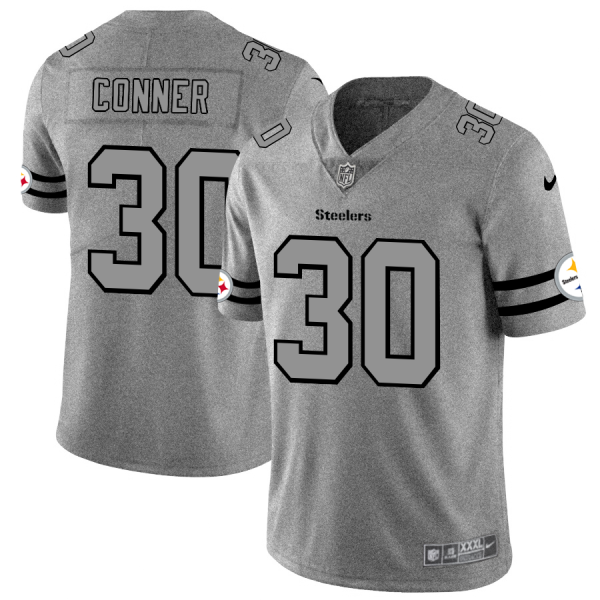Pittsburgh Steelers #30 James Conner Men's Nike Gray Gridiron II Vapor Untouchable Limited NFL Jersey - Custom Name