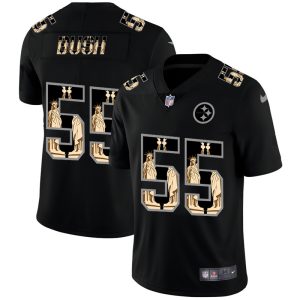 Pittsburgh Steelers #55 Devin Bush Carbon Black Vapor Statue Of Liberty Limited NFL Jersey - Custom Name