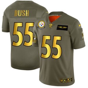 Pittsburgh Steelers #55 Devin Bush NFL Men's Nike Olive Gold 2019 Salute to Service Limited Jersey - Custom Name