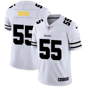 Pittsburgh Steelers #55 Devin Bush Nike White Team Logo Vapor Limited NFL Jersey - Custom Name