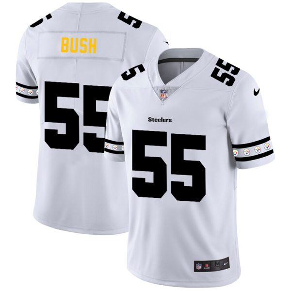 Pittsburgh Steelers #55 Devin Bush Nike White Team Logo Vapor Limited NFL Jersey - Custom Name