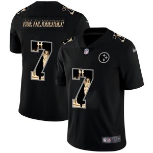 Pittsburgh Steelers #7 Ben Roethlisberger Carbon Black Vapor Statue Of Liberty Limited NFL Jersey - Custom Name
