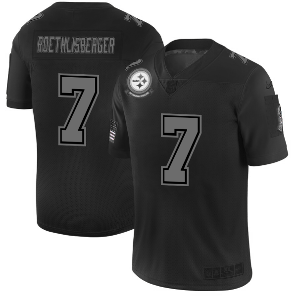 Pittsburgh Steelers #7 Ben Roethlisberger Men's Nike Black 2019 Salute to Service Limited Stitched NFL Jersey - Custom Name