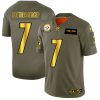 Pittsburgh Steelers #7 Ben Roethlisberger NFL Men's Nike Olive Gold 2019 Salute to Service Limited Jersey - Custom Name