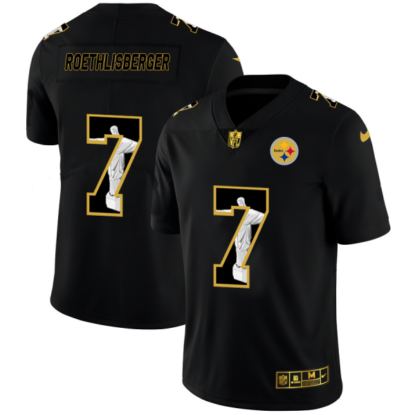 Pittsburgh Steelers #7 Ben Roethlisberger Nike Carbon Black Vapor Cristo Redentor Limited NFL Jersey - Custom Name