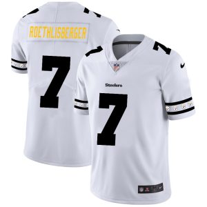 Pittsburgh Steelers #7 Ben Roethlisberger Nike White Team Logo Vapor Limited NFL Jersey - Custom Name