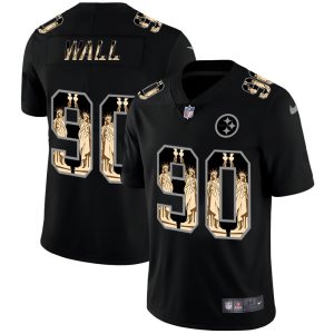 Pittsburgh Steelers #90 T.J. Watt Carbon Black Vapor Statue Of Liberty Limited NFL Jersey - Custom Name