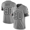 Pittsburgh Steelers #90 T.J. Watt Men's Nike Gray Gridiron II Vapor Untouchable Limited NFL Jersey - Custom Name