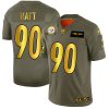 Pittsburgh Steelers #90 T.J. Watt NFL Men's Nike Olive Gold 2019 Salute to Service Limited Jersey - Custom Name