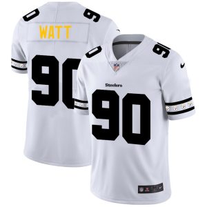 Pittsburgh Steelers #90 T.J. Watt Nike White Team Logo Vapor Limited NFL Jersey - Custom Name