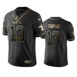 Saints #13 Michael Thomas Men's Stitched NFL Vapor Untouchable Limited Black Golden Jersey - Custom Name