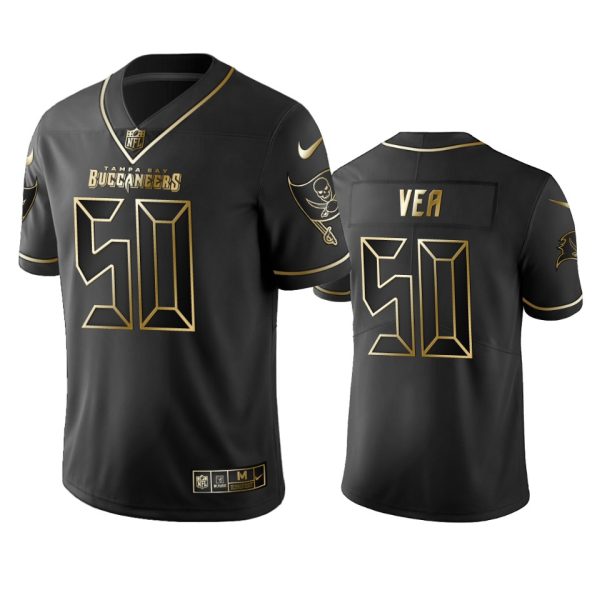 Buccaneers #50 Vita Vea Men's Stitched NFL Vapor Untouchable Limited Black Golden Jersey - Custom Name