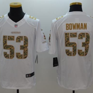 Men's 49ers #53 NaVorro Bowman White Men's Stitched NFL Limited Salute to Service Jersey